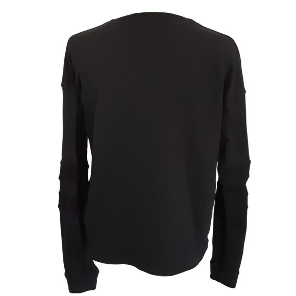 Year of Ours Varsity Ringer Sweatshirt Black Terry Womens M Made in the USA - Picture 4 of 13